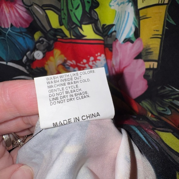 Tiki Mask Hawaiian Shirt Tropical Aloha Print Vacation Party Large - Picture 6 of 7